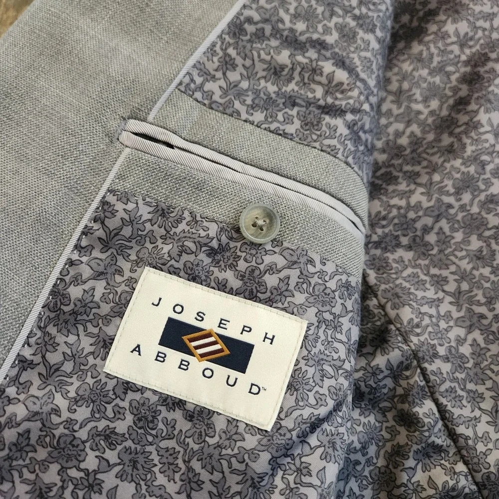 Joseph Abboud Heritage Mens 50R Windowpane Super 120s Wool Blazer Sport Coat